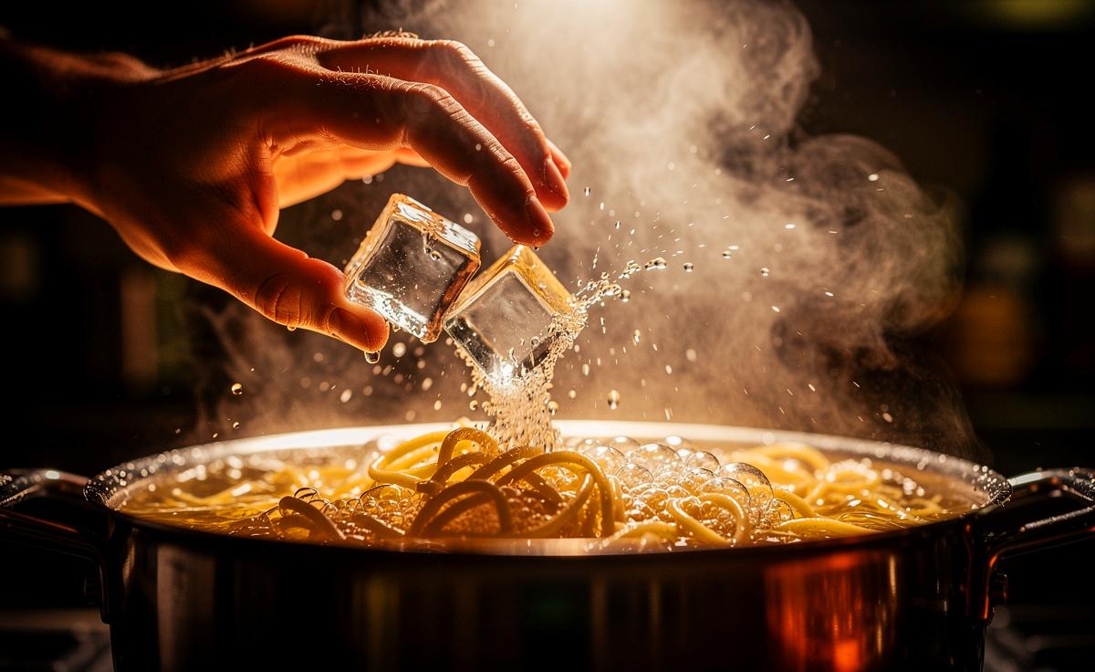 Köche geben heimlich Eiswürfel ins Nudelwasser und der Grund ist genial
