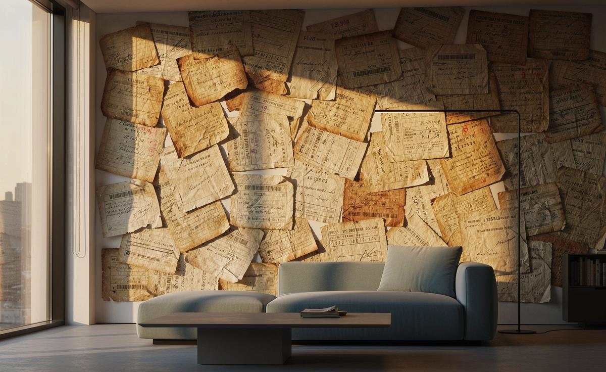 Menschen dekorieren ihre Wände mit alten Quittungen, Wohnkünstler erklären die Logik